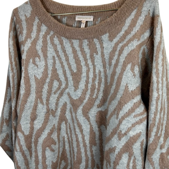 Rebecca Taylor Tiger Stripe Wool Pullover Sweater Size Large - Picture 8 of 14
